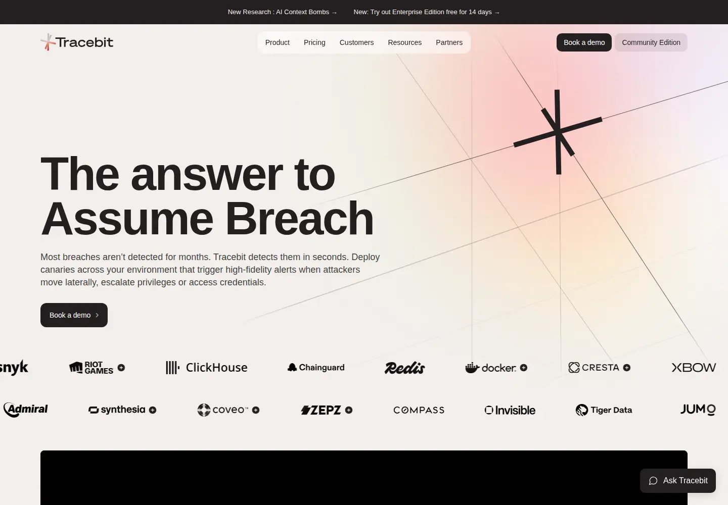 Screenshot of tracebit.com
