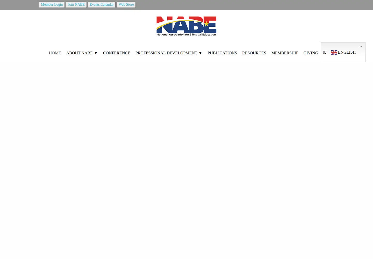 Captured homepage of nabe.org in the current scan