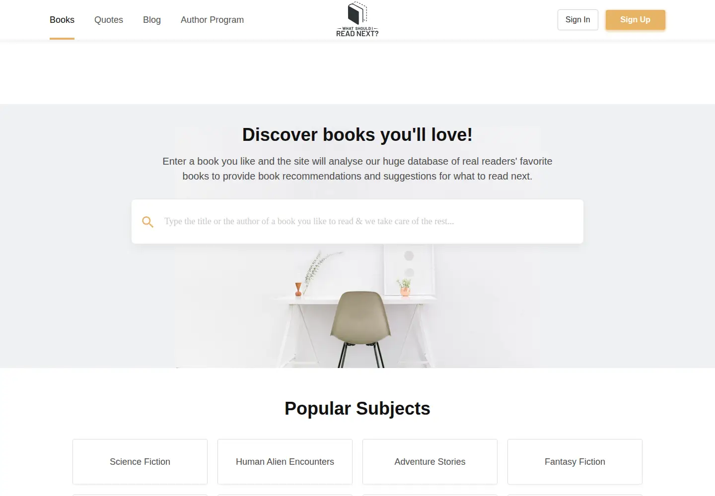 Screenshot of whatshouldireadnext.com