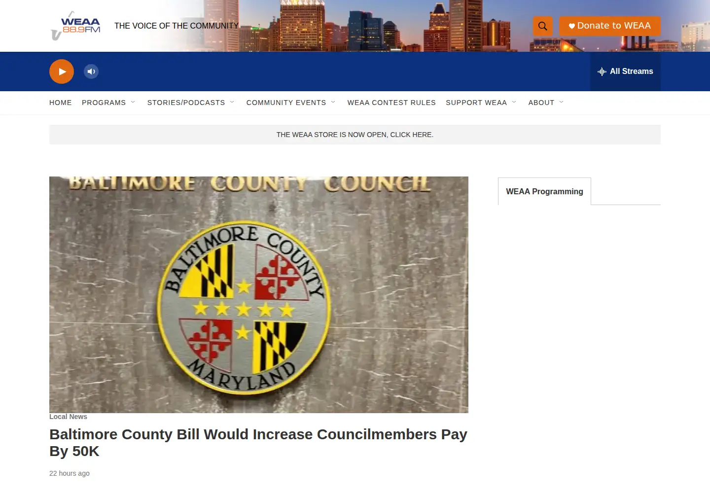 Screenshot of weaa.org