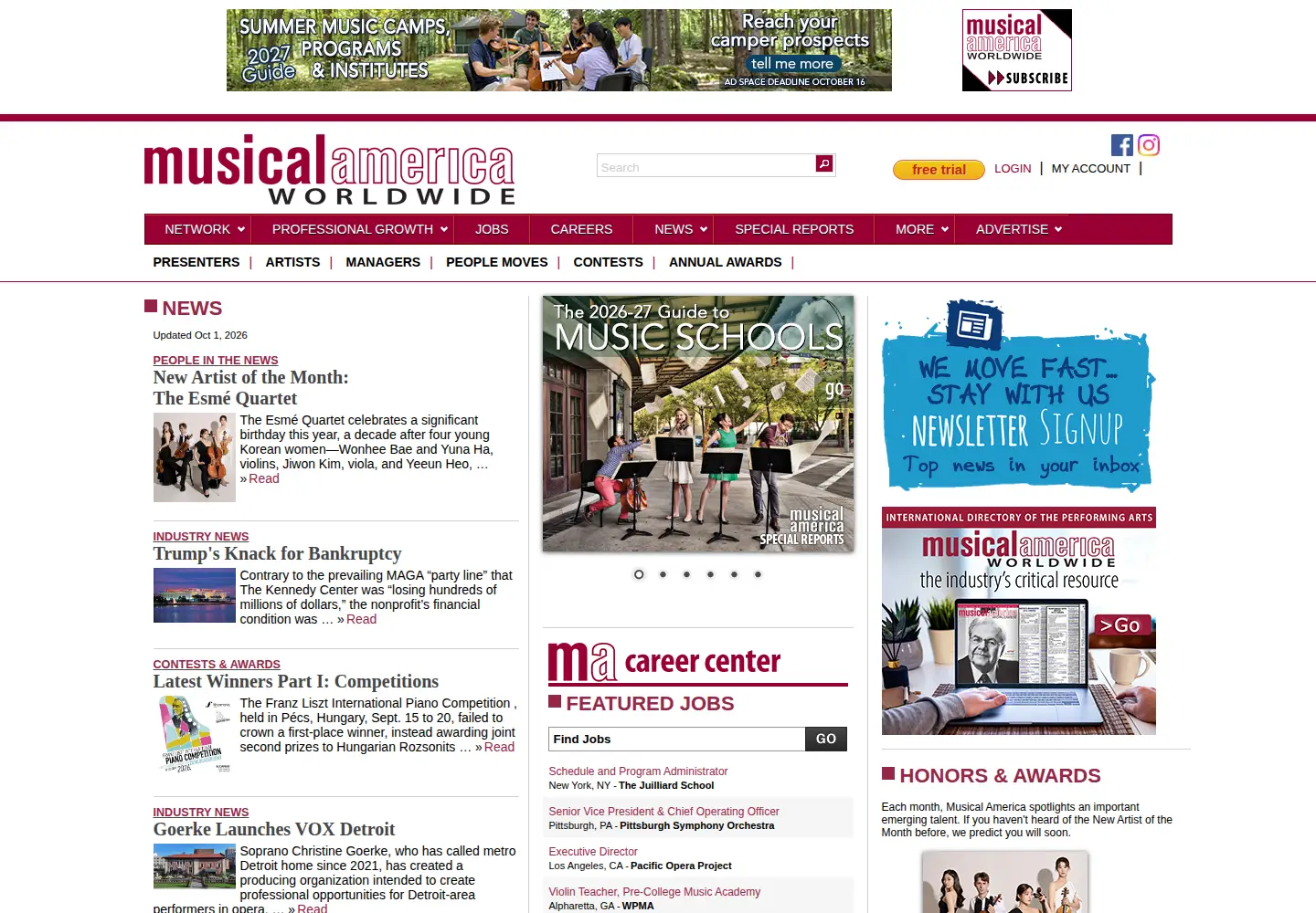 Screenshot of musicalamerica.com