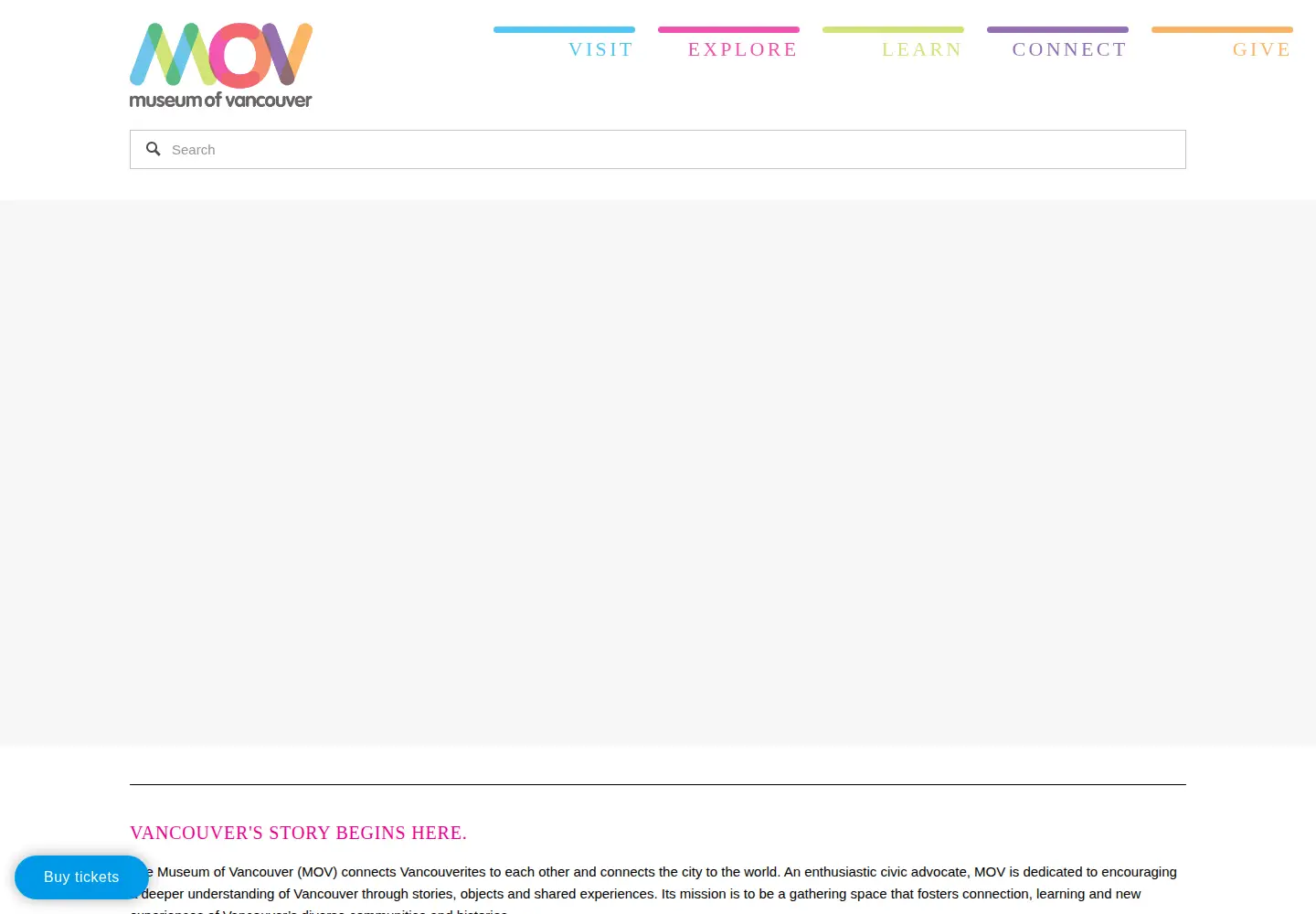 Screenshot of museumofvancouver.ca