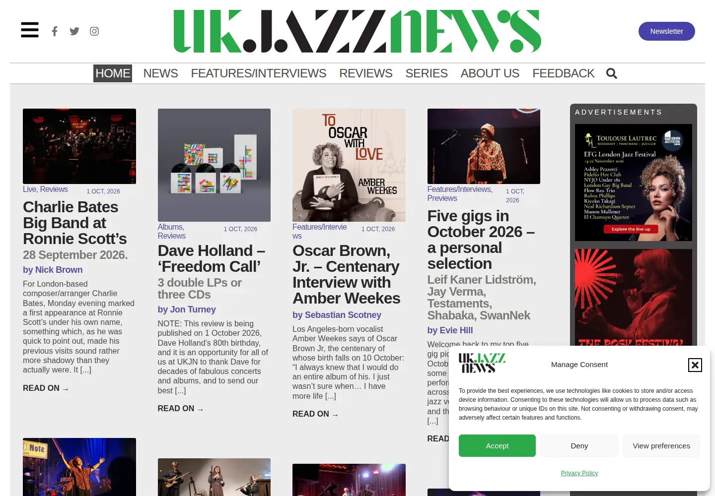 Screenshot of londonjazznews.com