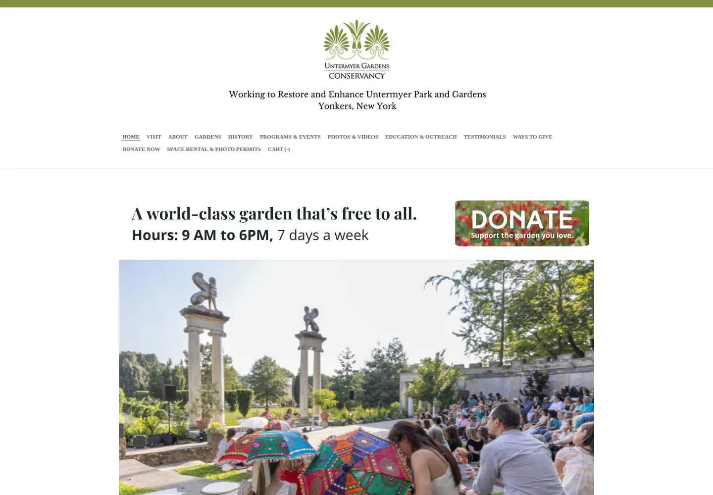 Screenshot of untermyergardens.org
