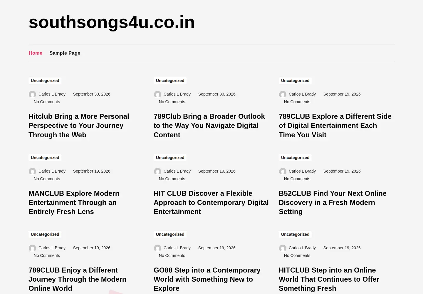 Screenshot of southsongs4u.co.in