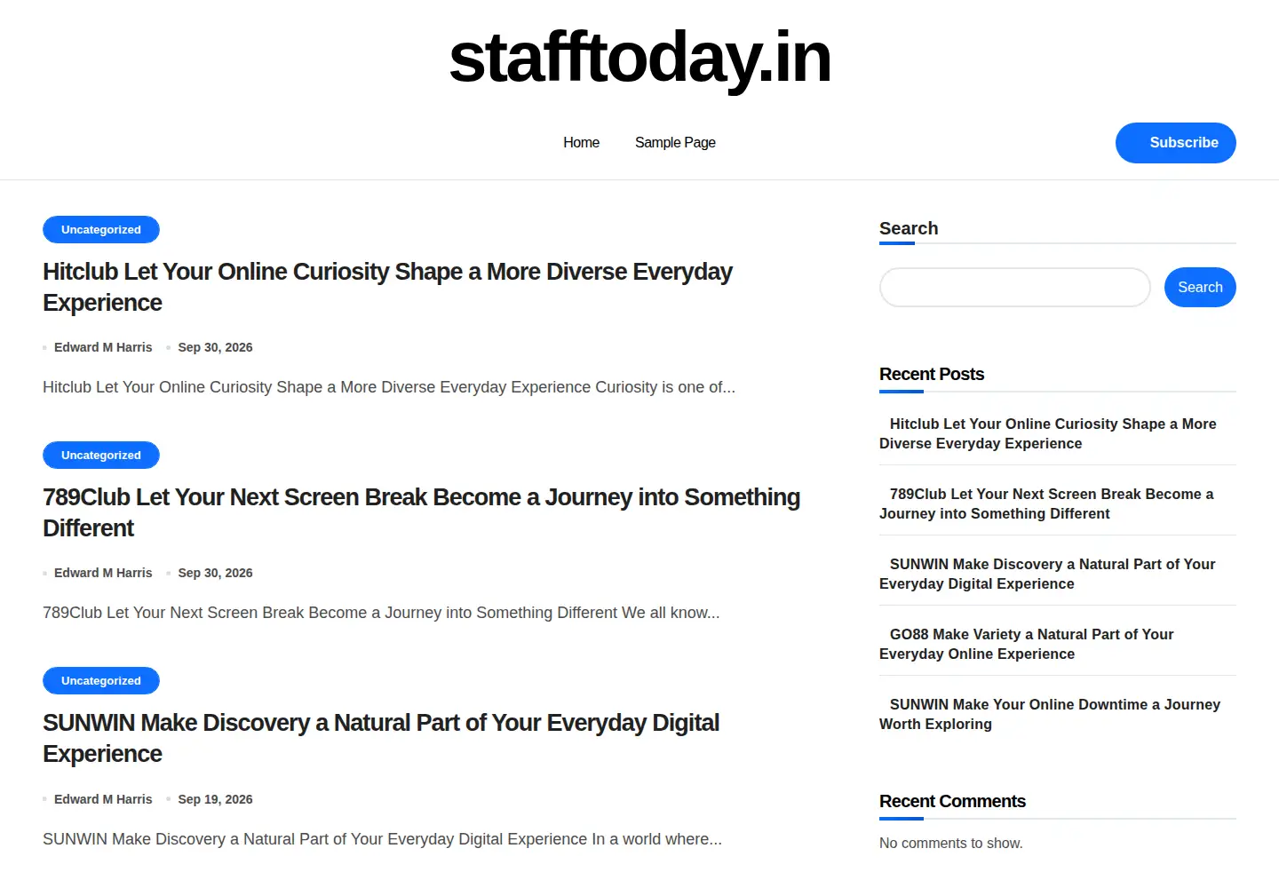 Screenshot of stafftoday.in