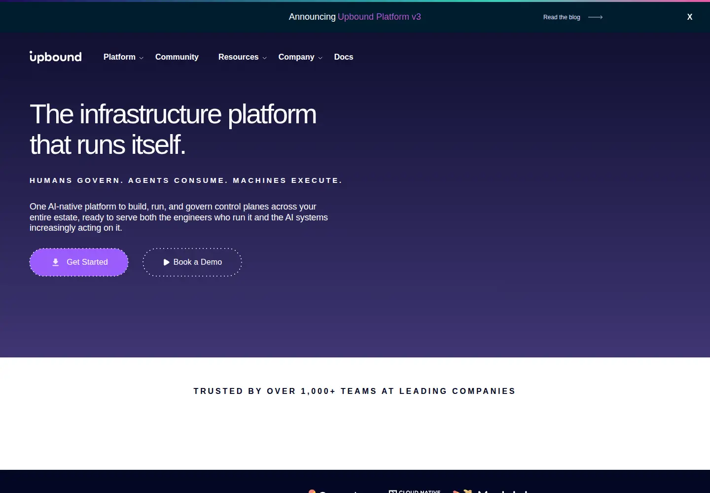 Screenshot of upbound.io