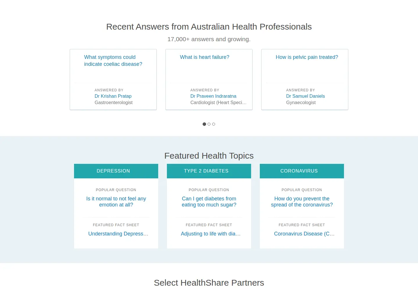 Screenshot of healthshare.com.au