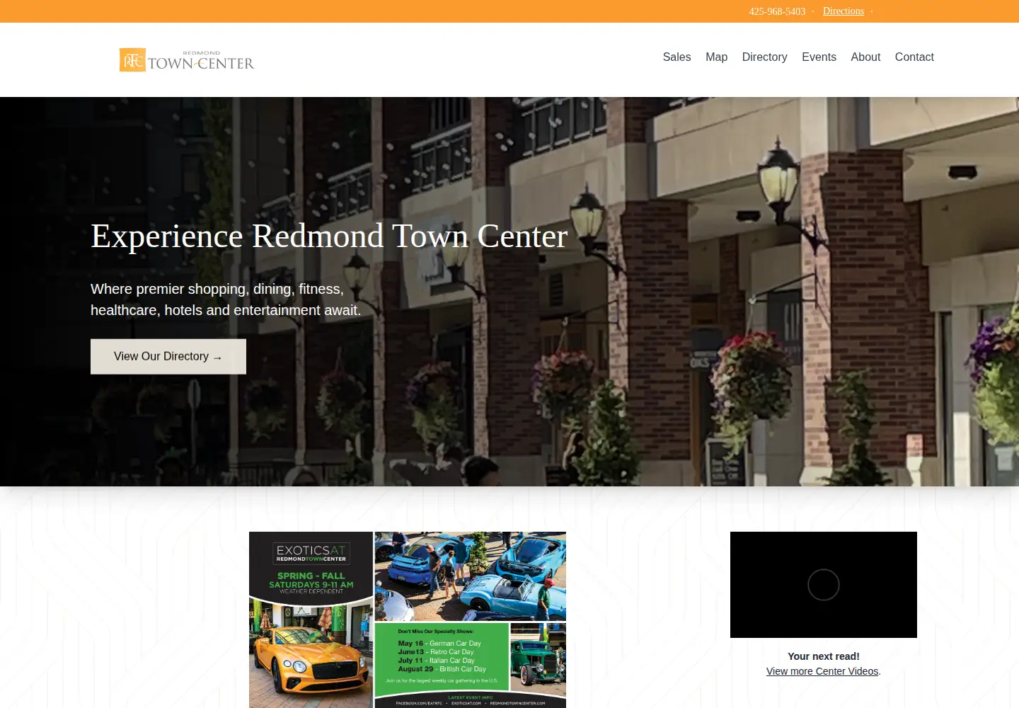 Screenshot of redmondtowncenter.com