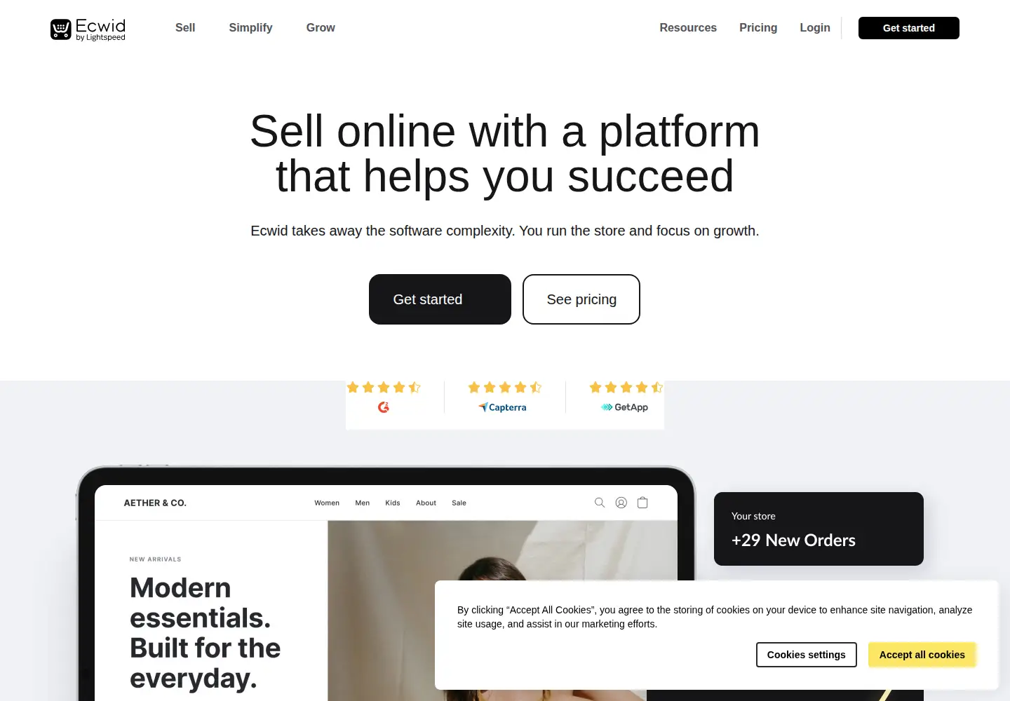 Screenshot of ecwid.com