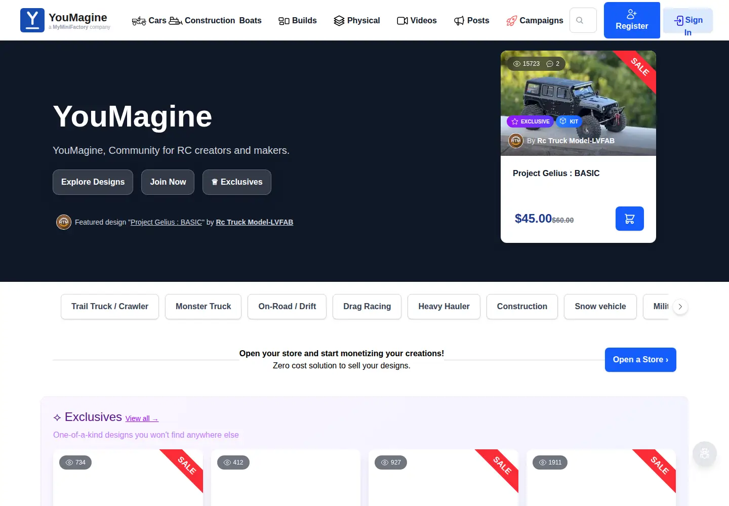 Screenshot of youmagine.com