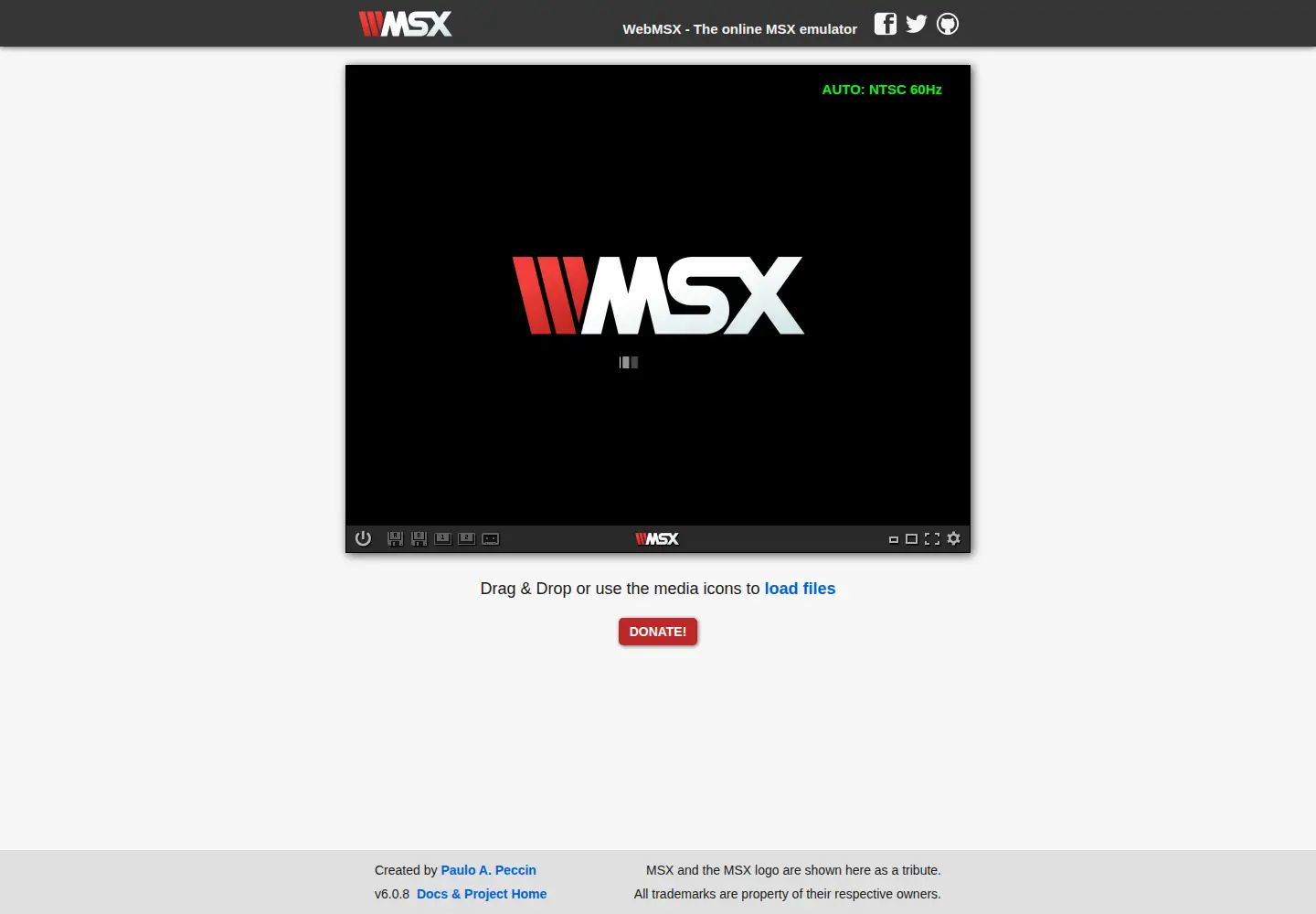 Screenshot of webmsx.org