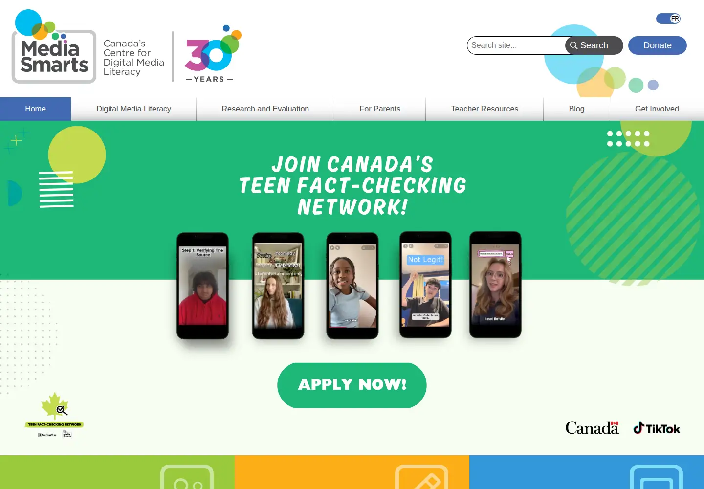 Screenshot of mediasmarts.ca