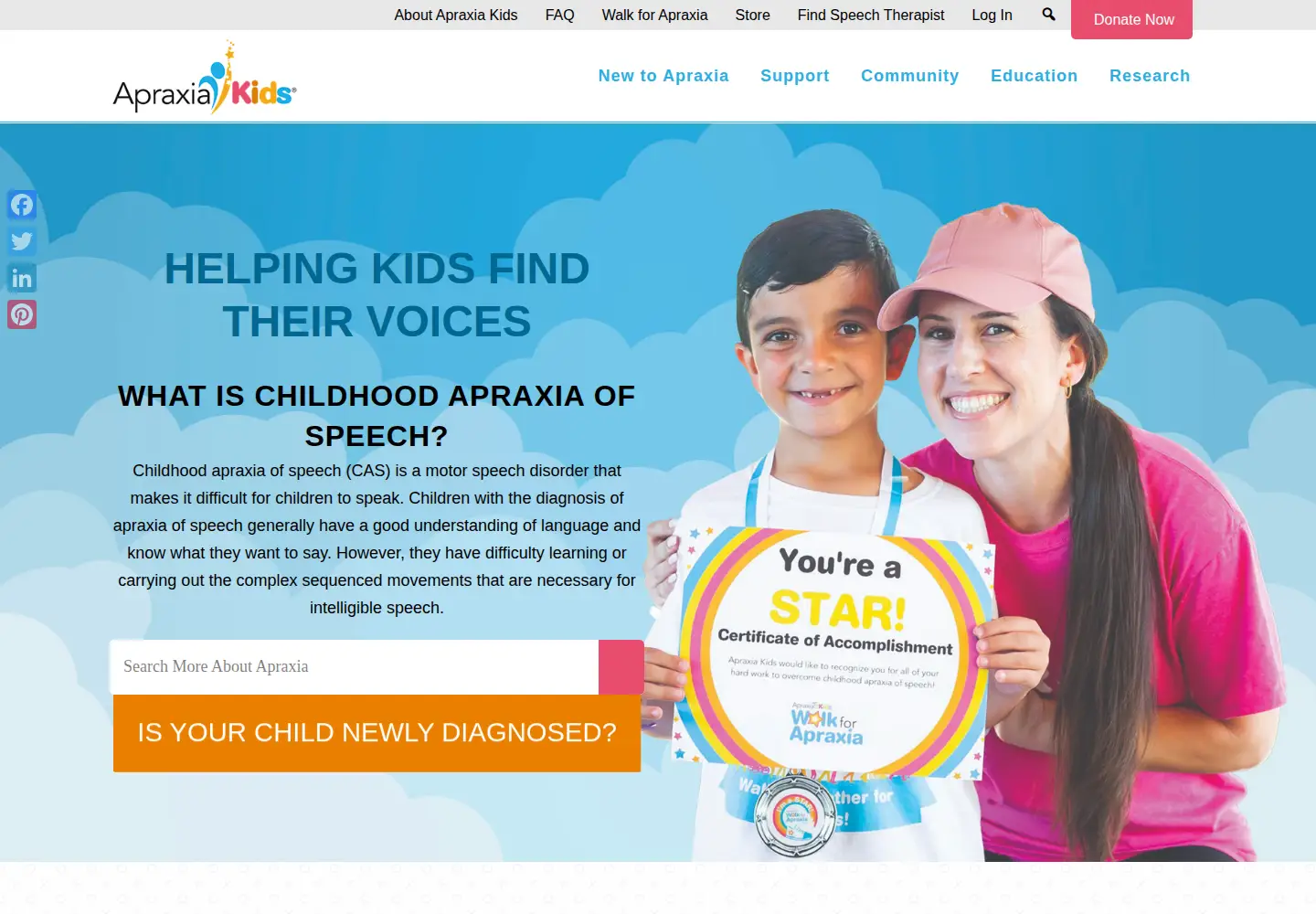 Screenshot of apraxia-kids.org