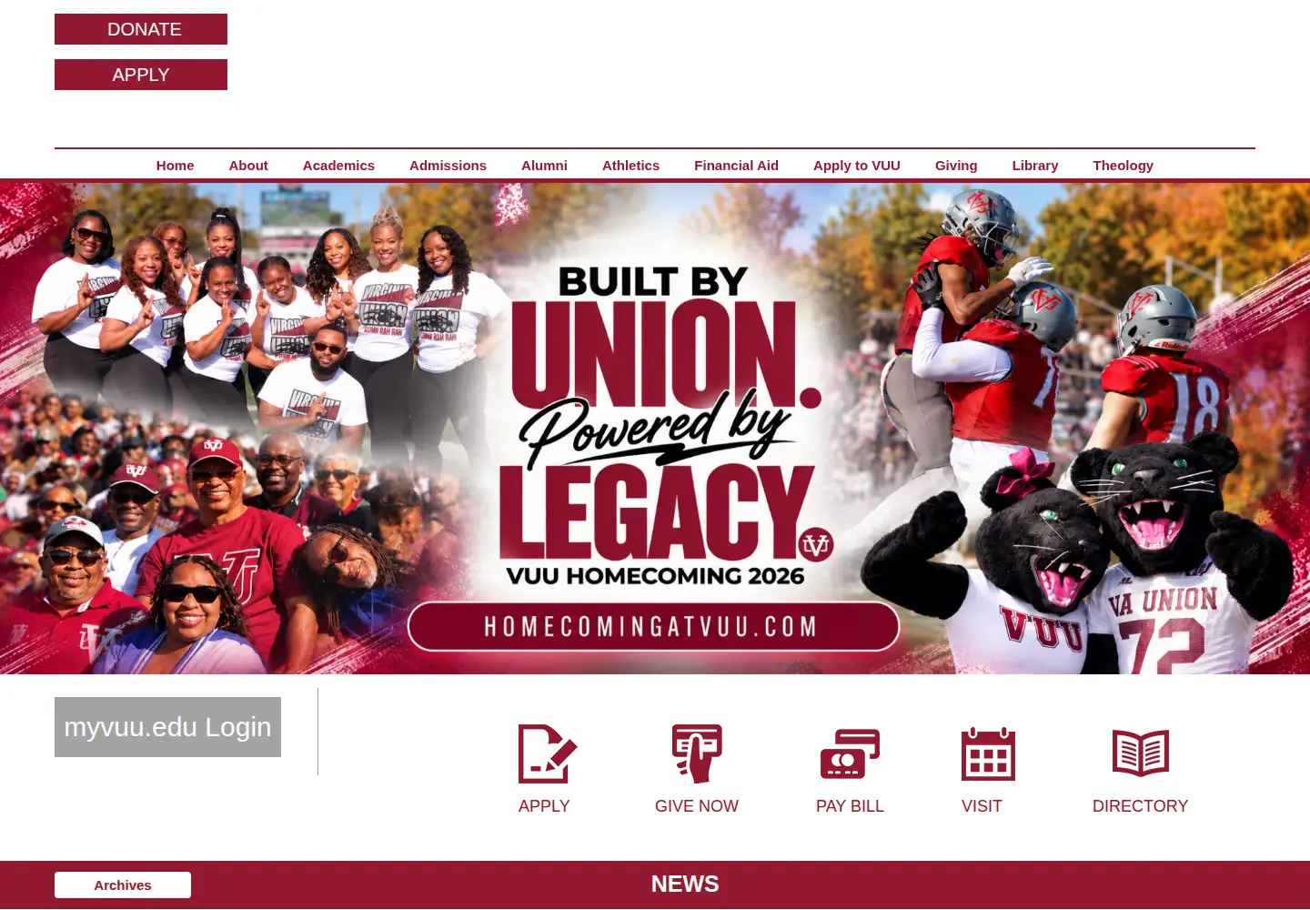 Screenshot of vuu.edu