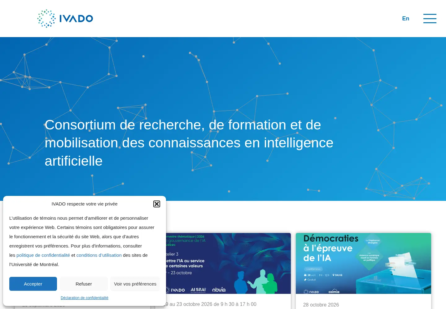 Screenshot of ivado.ca