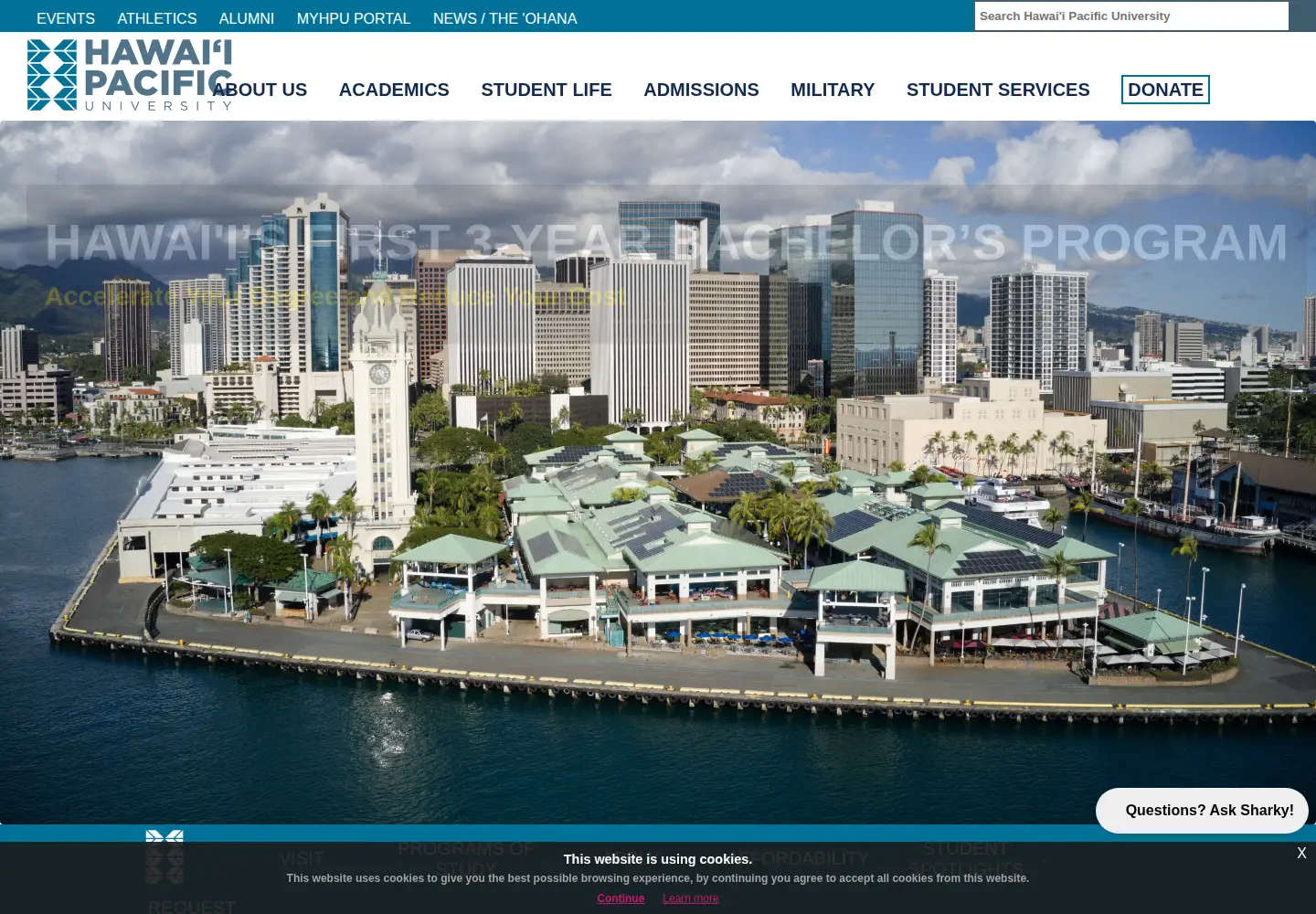 Screenshot of hpu.edu
