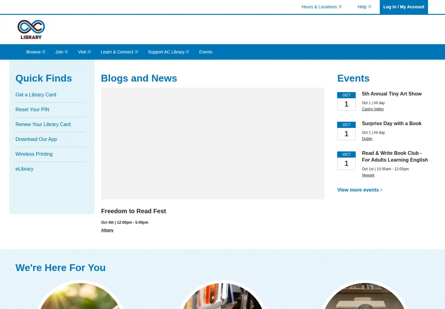 Screenshot of aclibrary.org