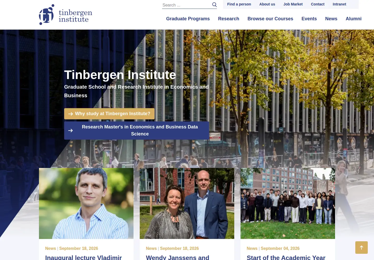 Screenshot of tinbergen.nl