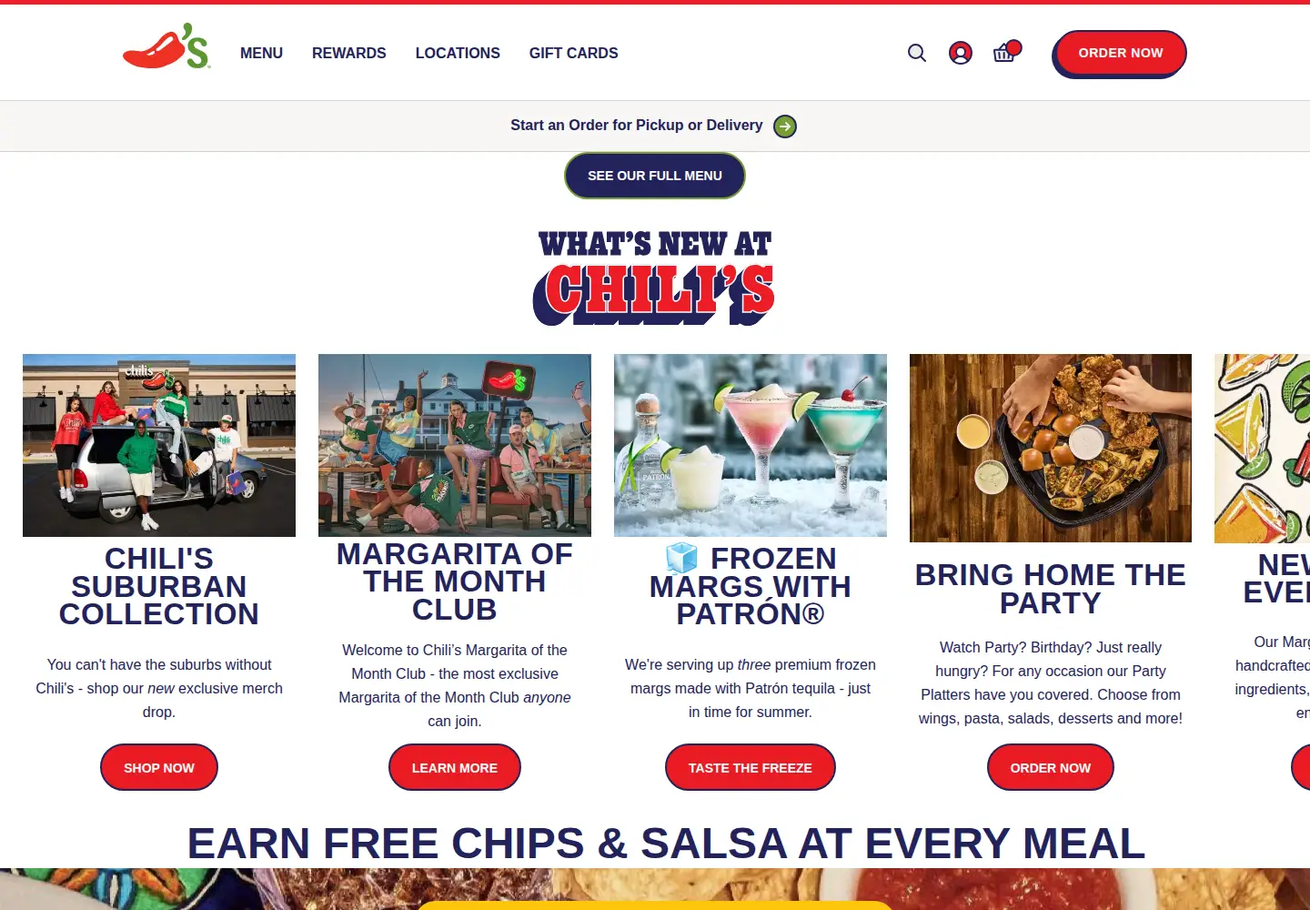 Screenshot of chilis.com