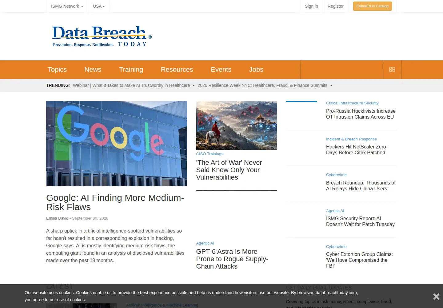 Screenshot of databreachtoday.com