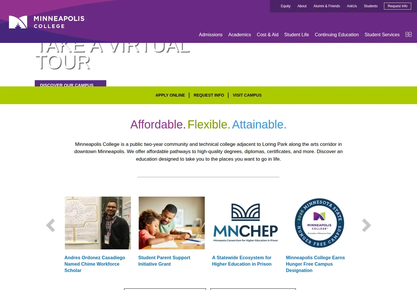 Screenshot of minneapolis.edu