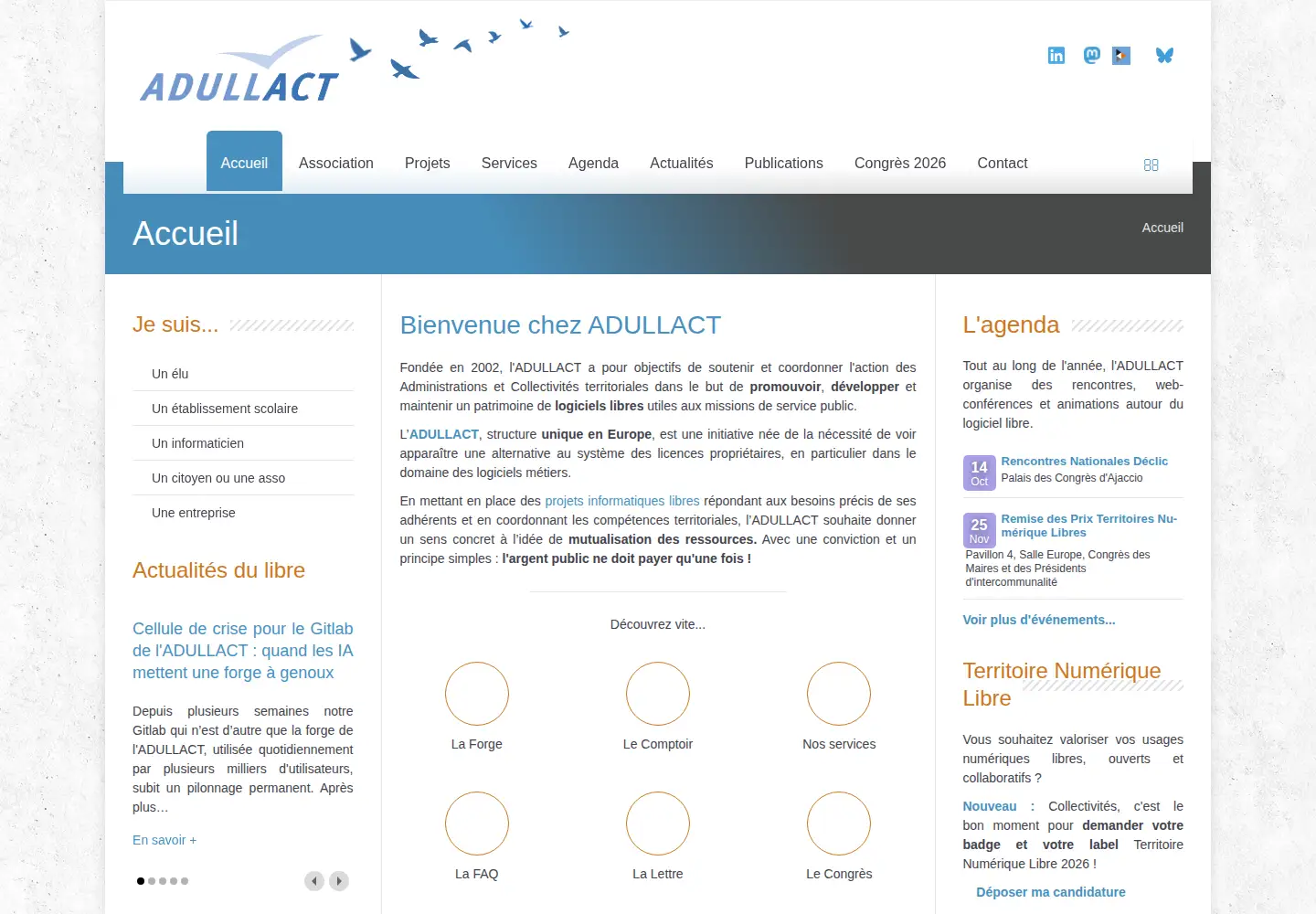 Screenshot of adullact.org