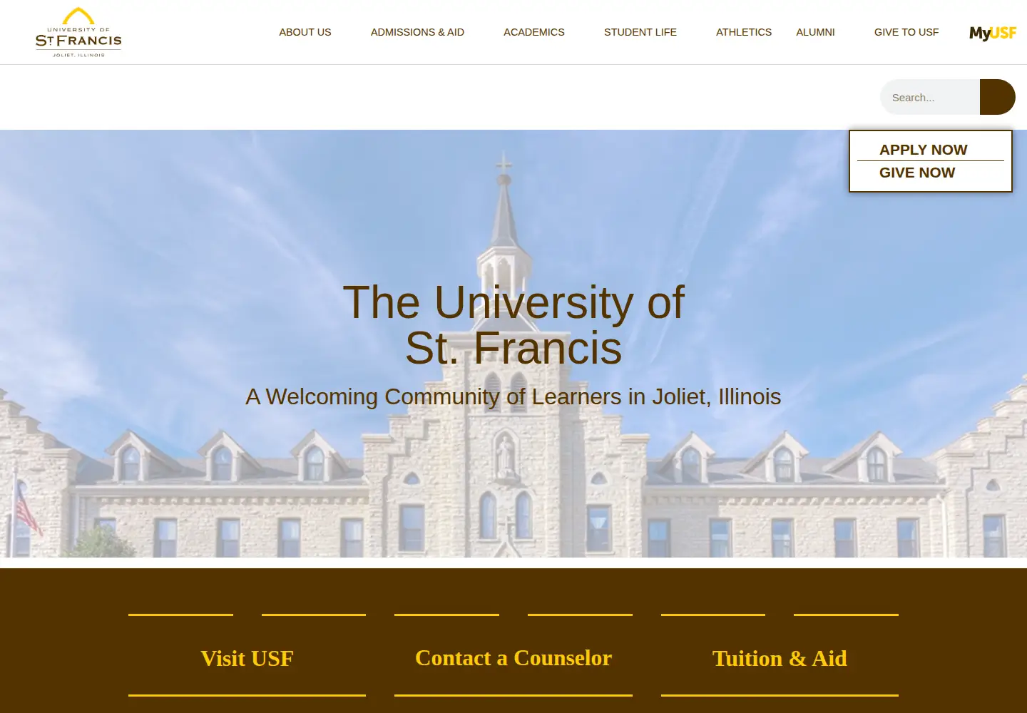 Screenshot of stfrancis.edu