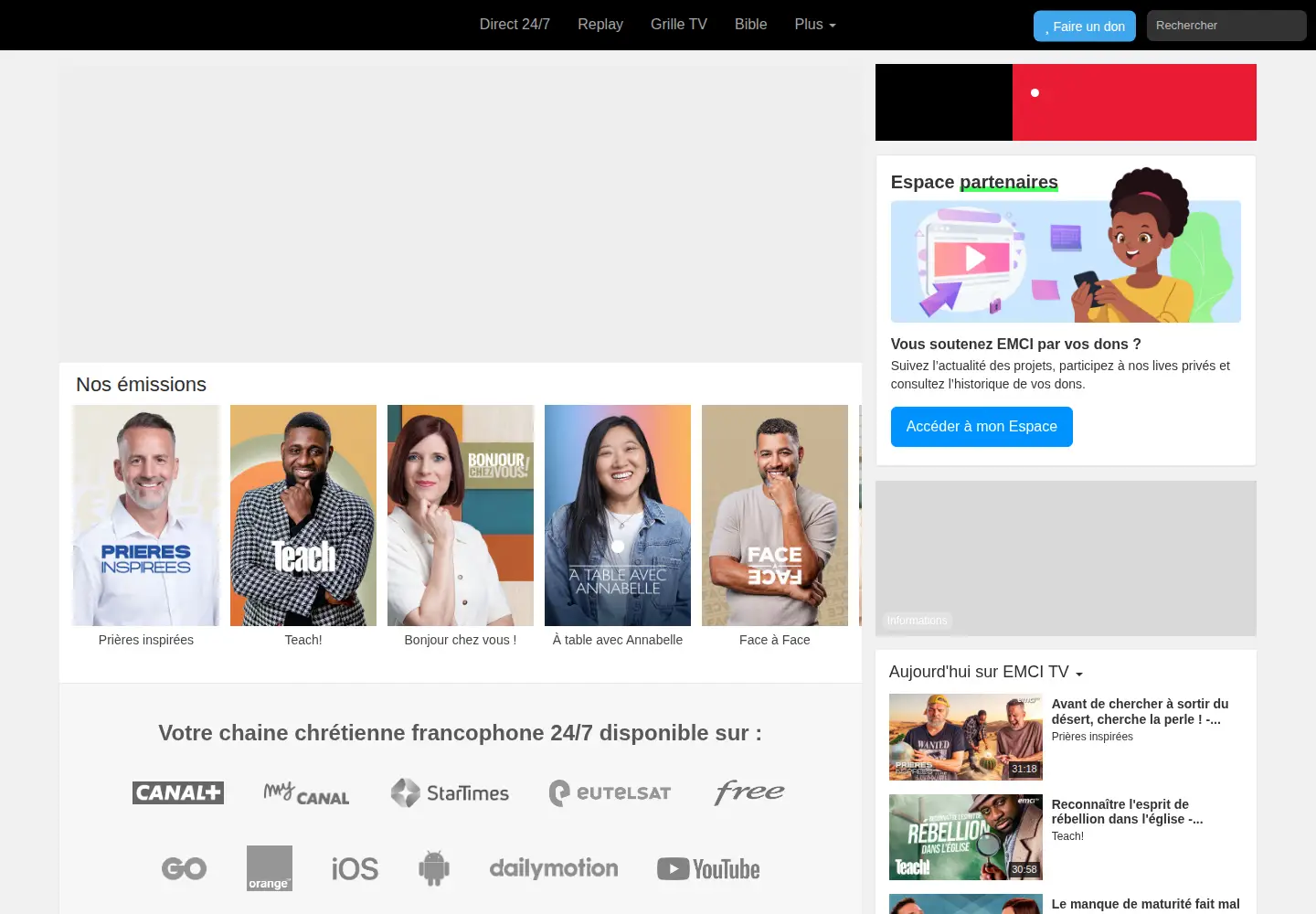 Screenshot of emcitv.com