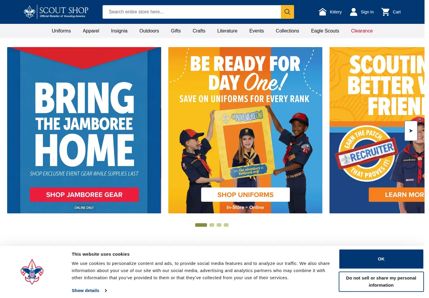 Screenshot of scoutshop.org