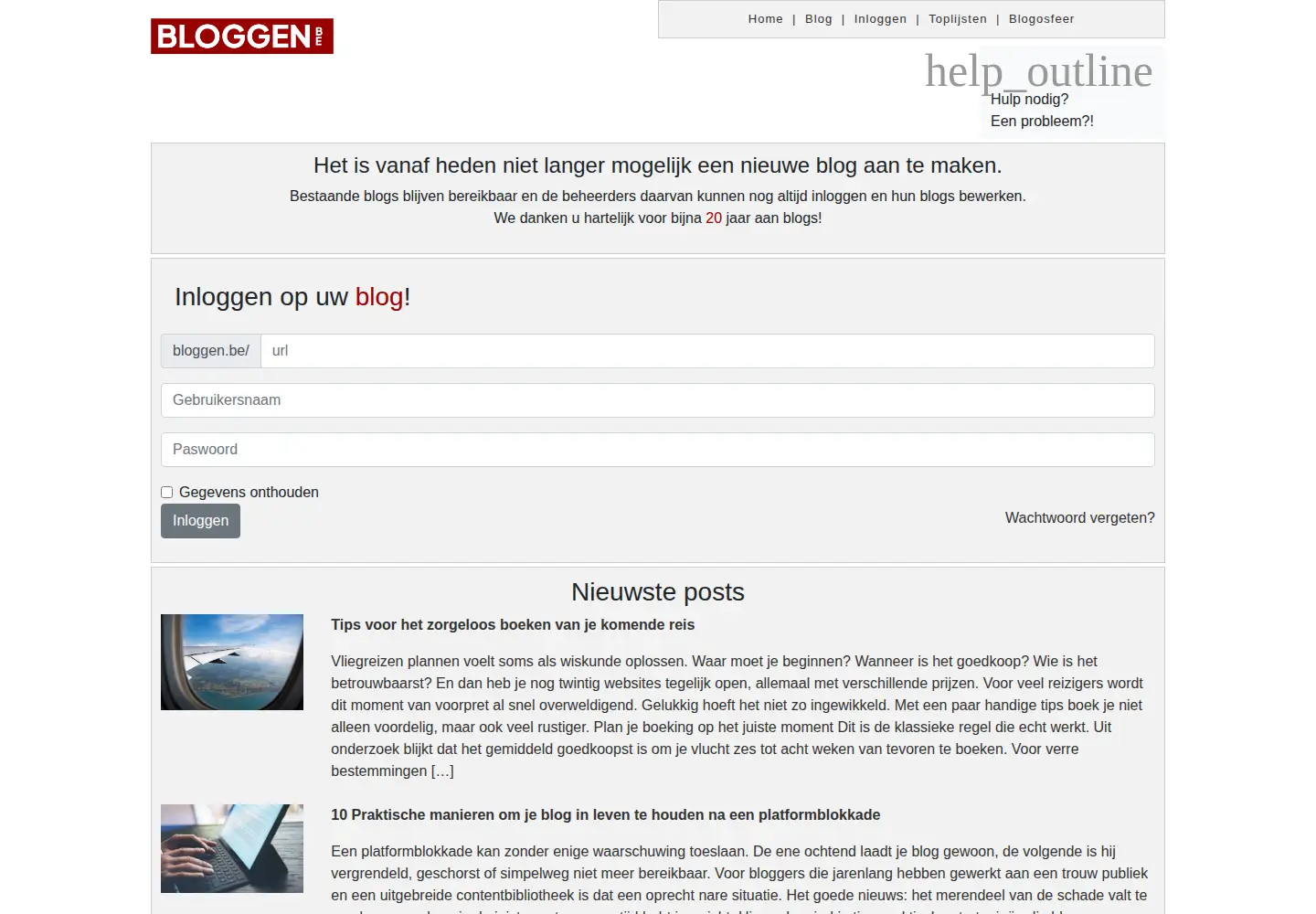 Screenshot of bloggen.be