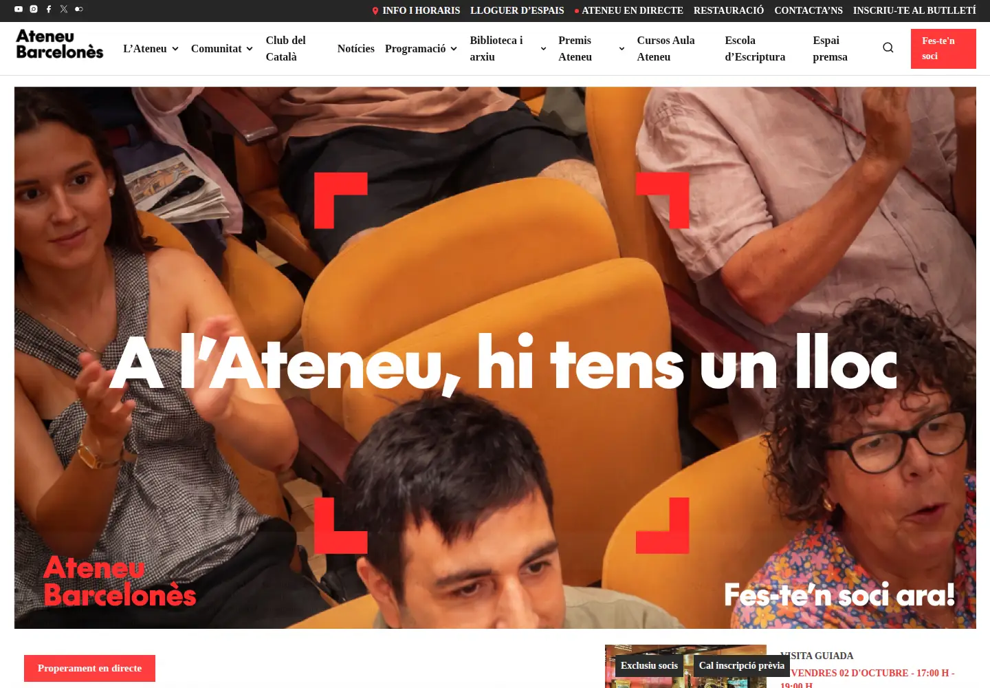 Screenshot of ateneubcn.org