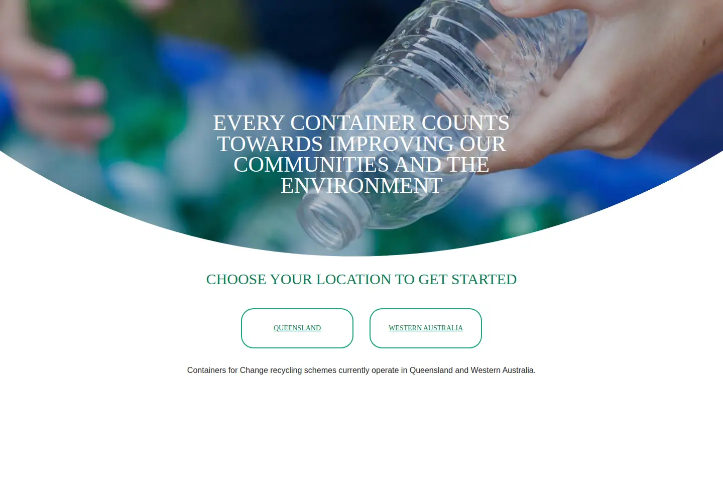 Screenshot of containersforchange.com.au