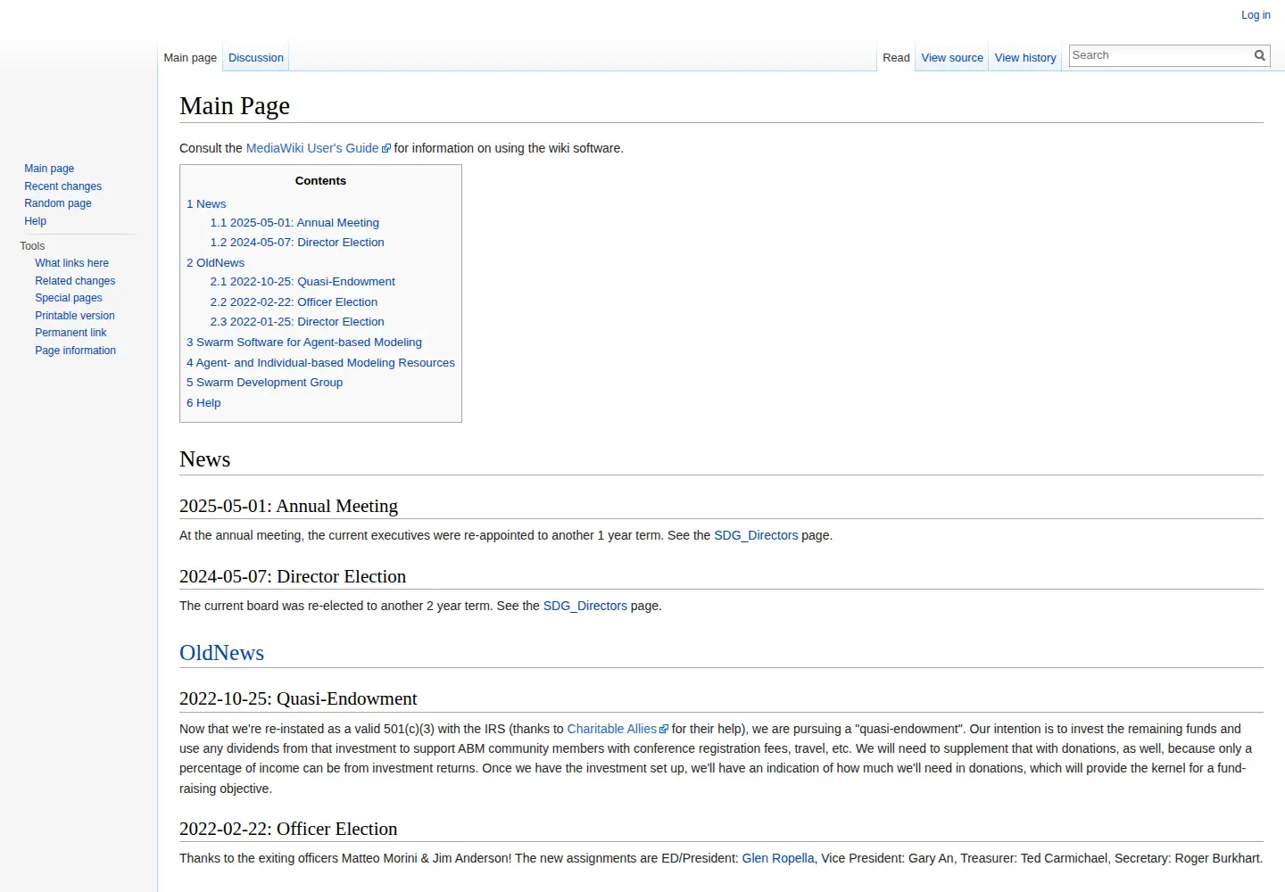 Screenshot of swarm.org