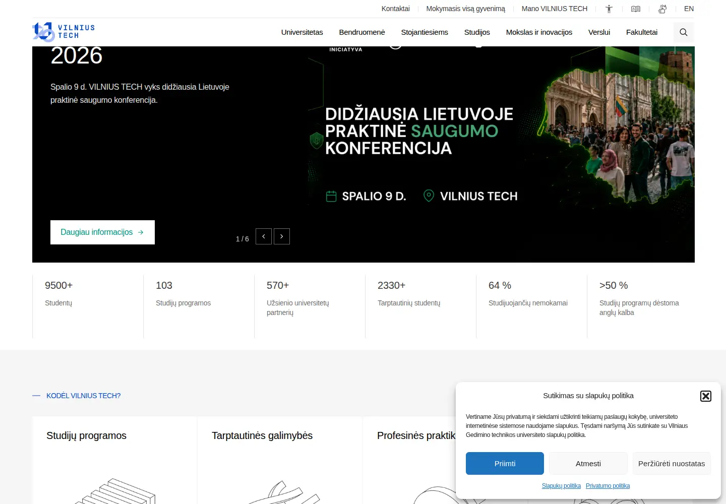 Screenshot of vgtu.lt