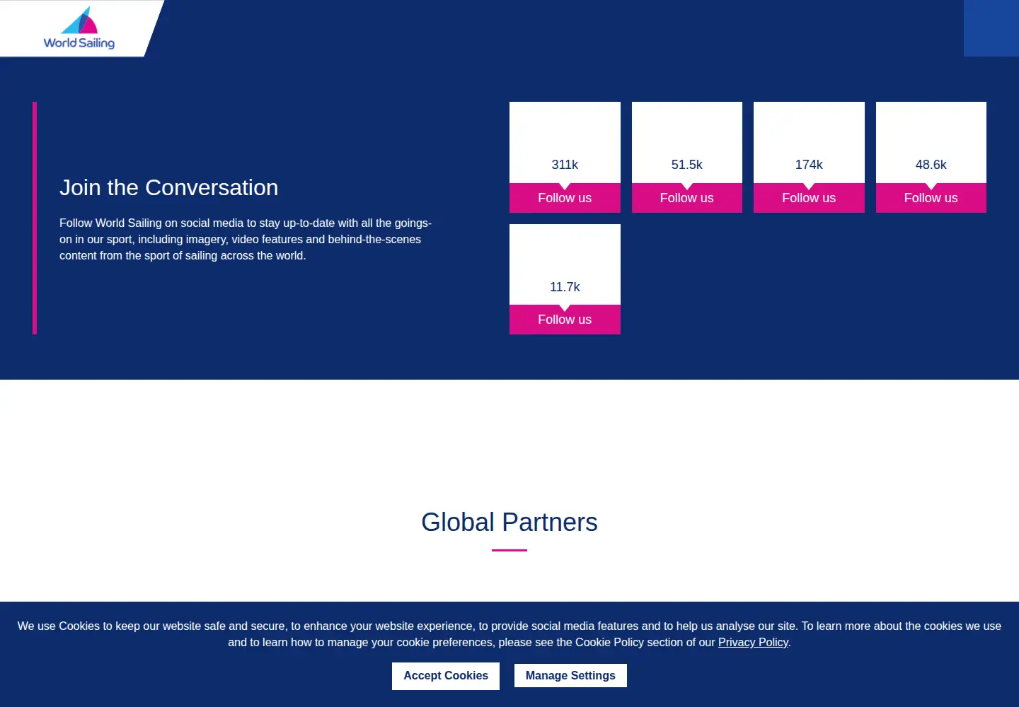 Screenshot of sailing.org