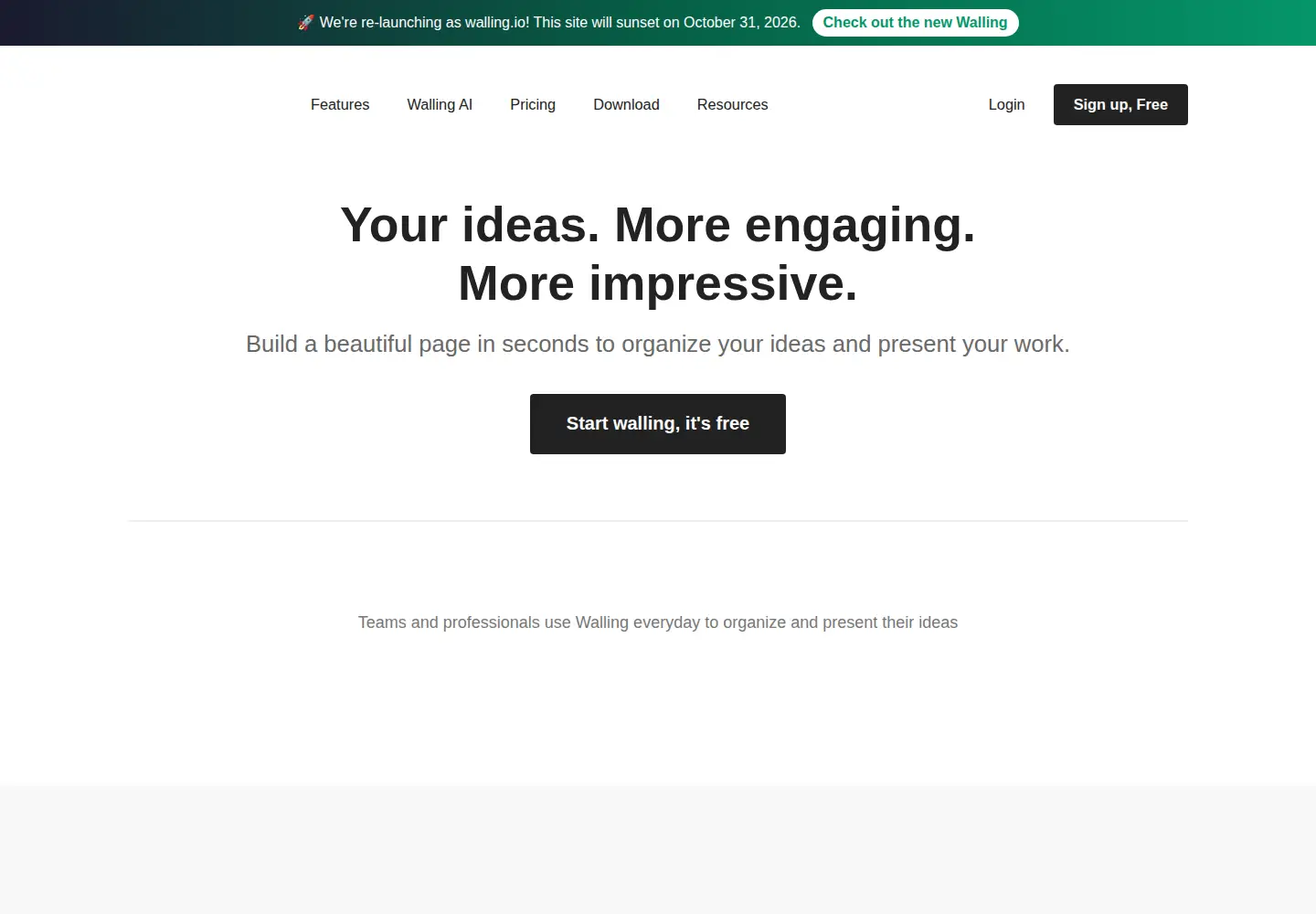 Screenshot of walling.app