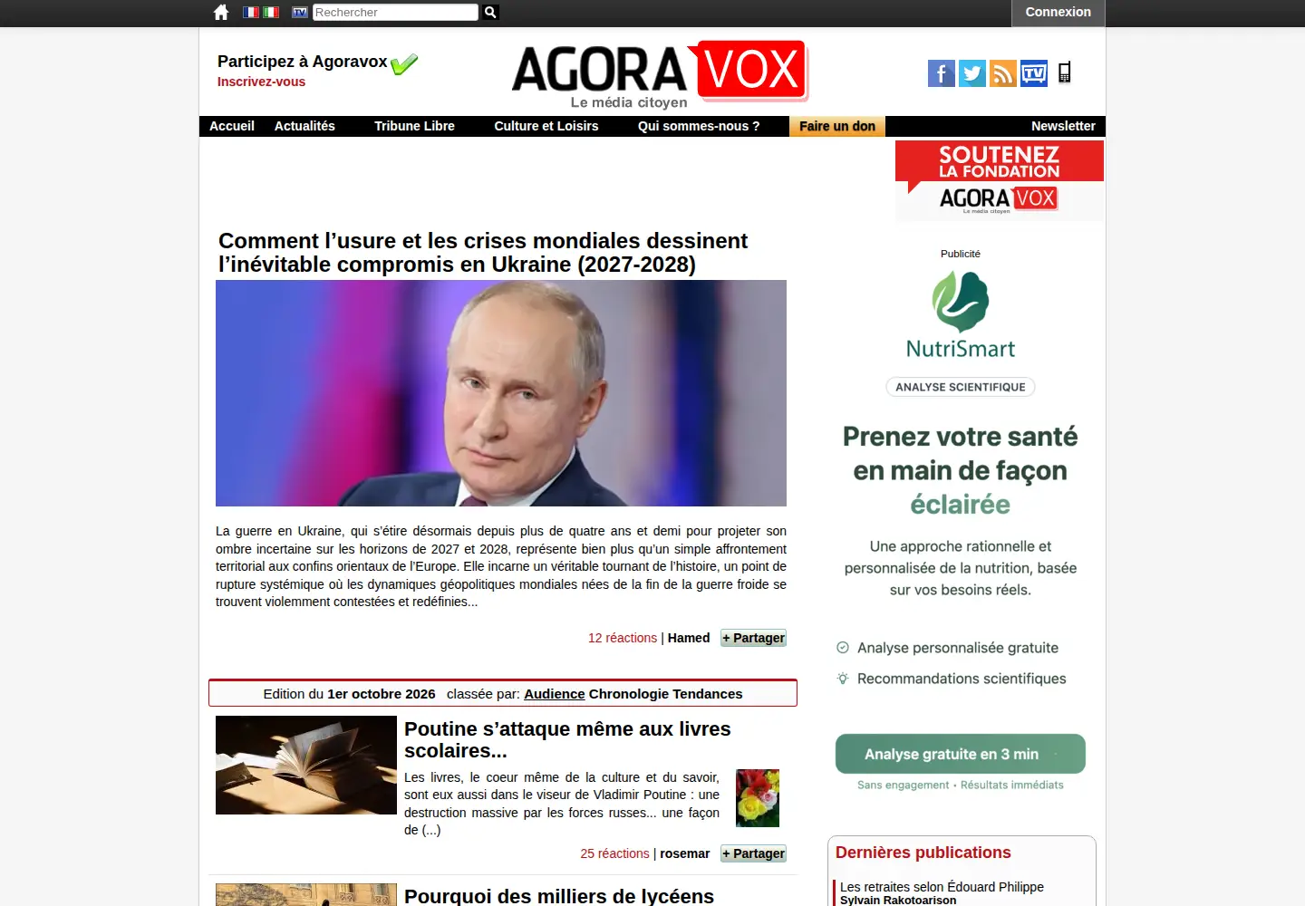 Screenshot of agoravox.fr