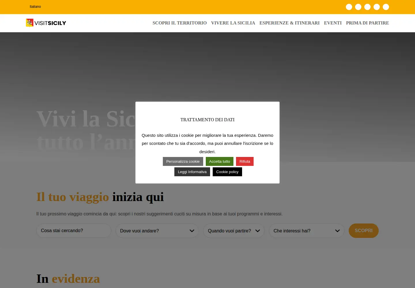 Screenshot of visitsicily.info