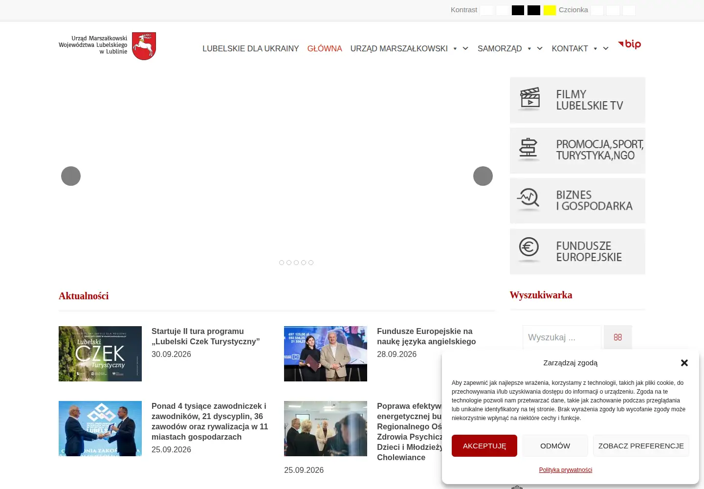 Screenshot of lubelskie.pl