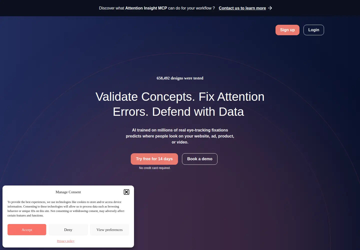 Screenshot of attentioninsight.com