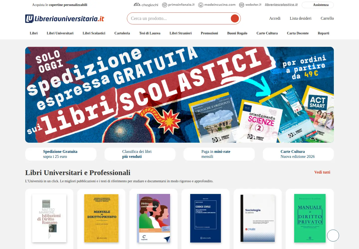 Screenshot of libreriauniversitaria.it