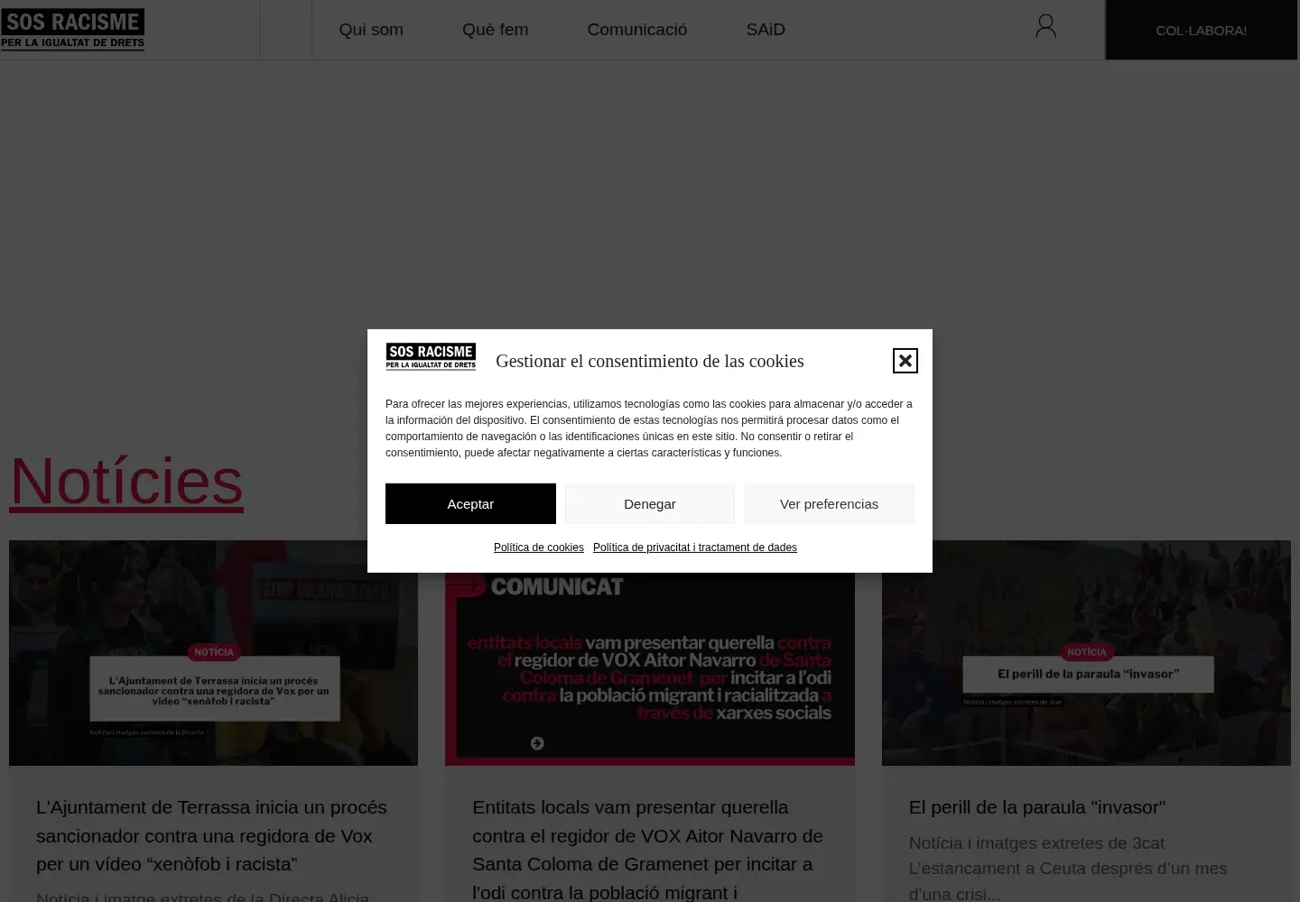Screenshot of sosracisme.org