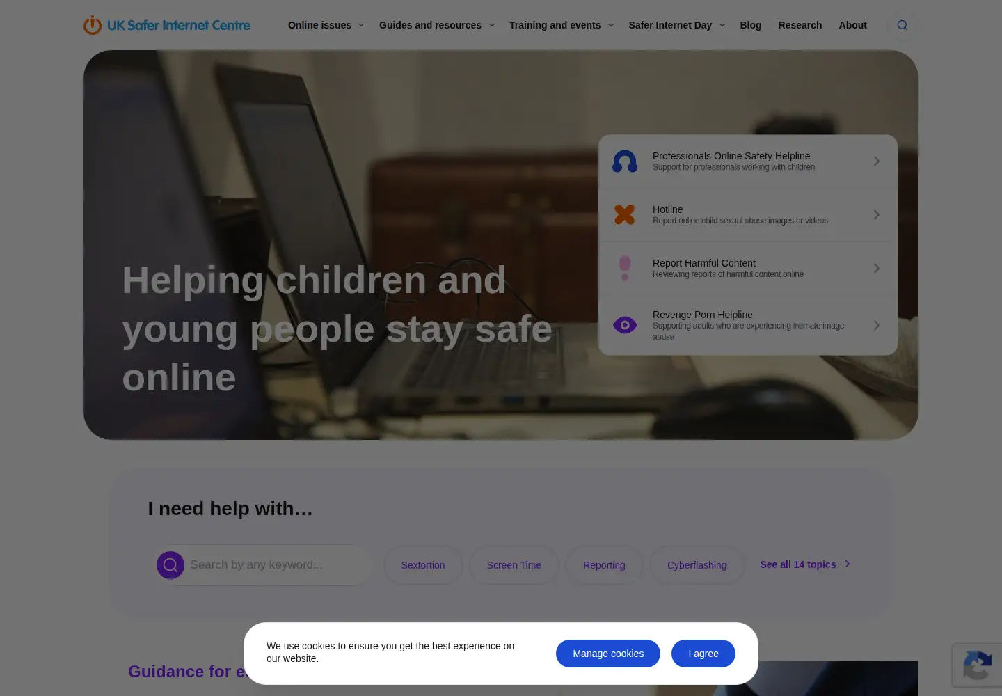 Screenshot of saferinternet.org.uk