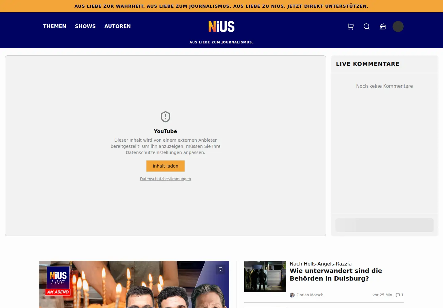 Screenshot of nius.de