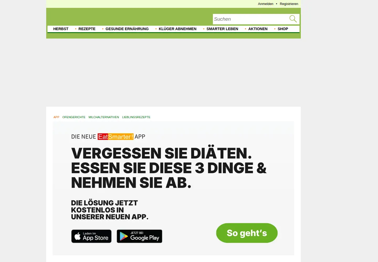 Screenshot of eatsmarter.de