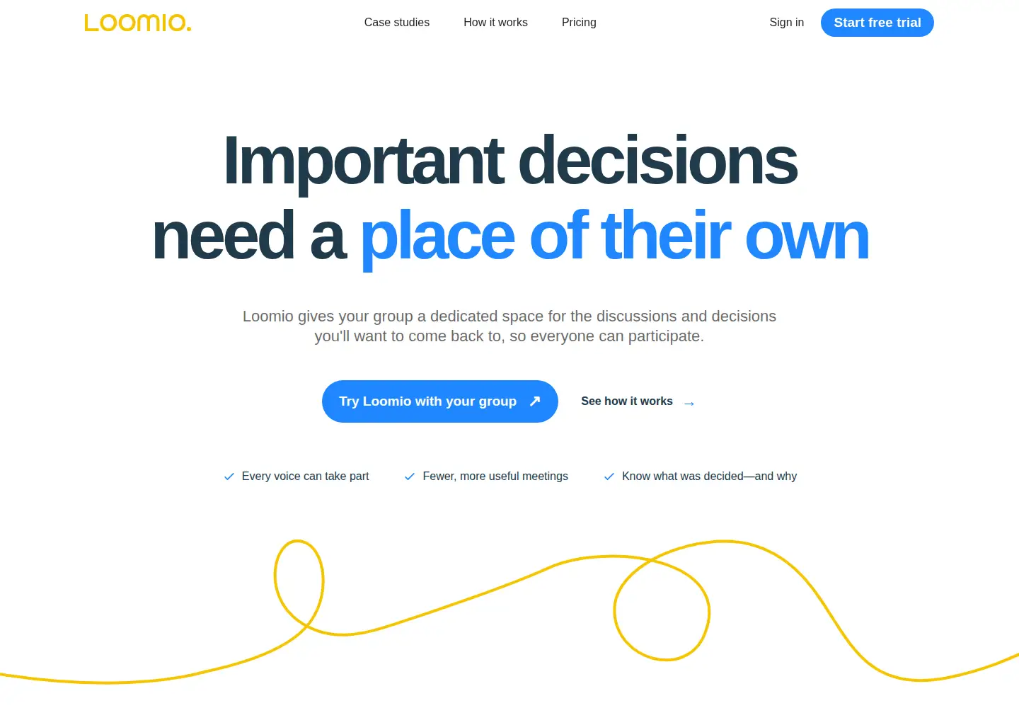 Screenshot of loomio.org
