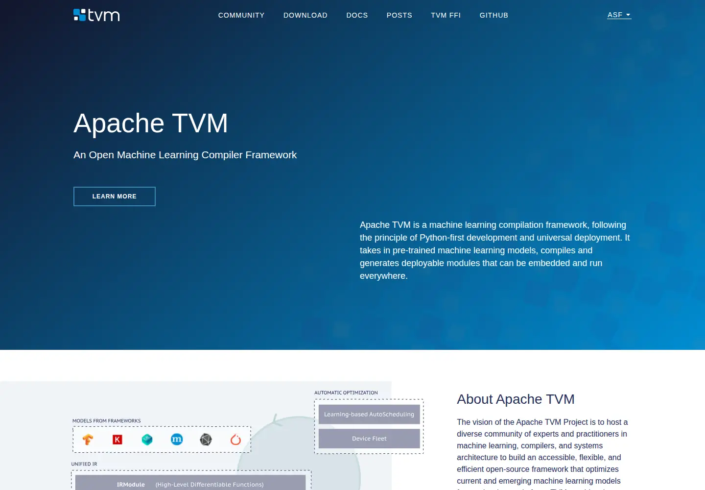 Screenshot of tvm.ai