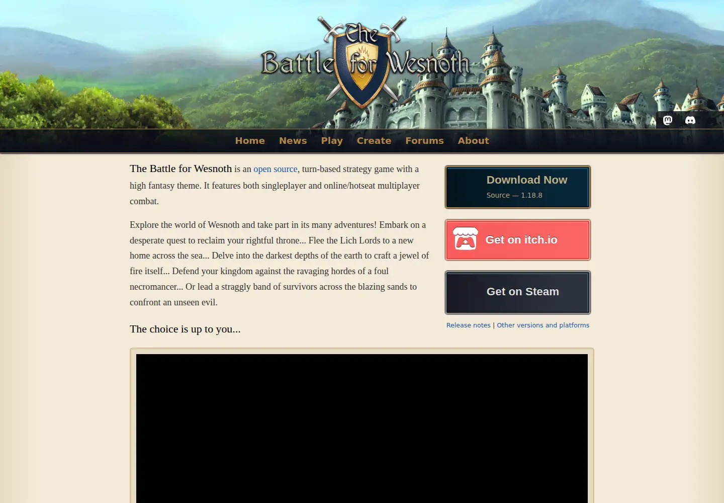 Screenshot of wesnoth.org