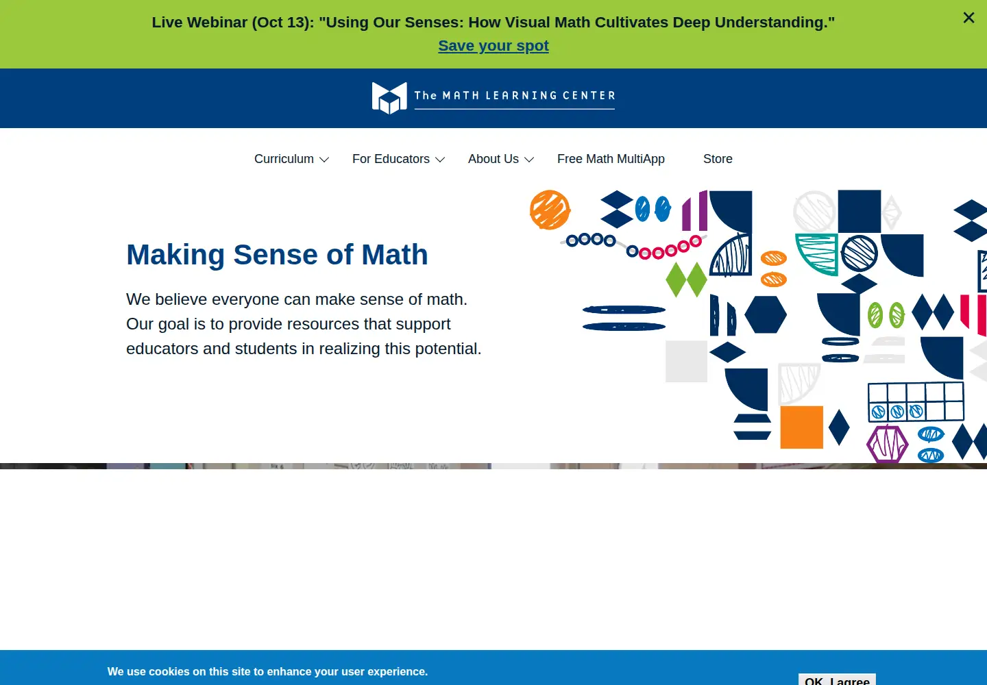 Screenshot of mathlearningcenter.org